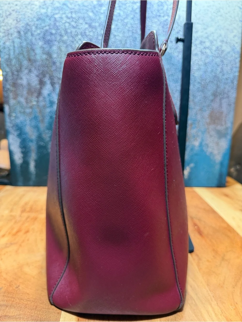 Tory Burch Classic Emerson Saffiano Leather Tote Burgundy Imperial Merlot